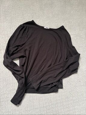 Women's Long-Sleeve Boatneck Top - Black